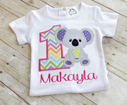 Baby Girl 1st Birthday, Koala Birthday Shirt