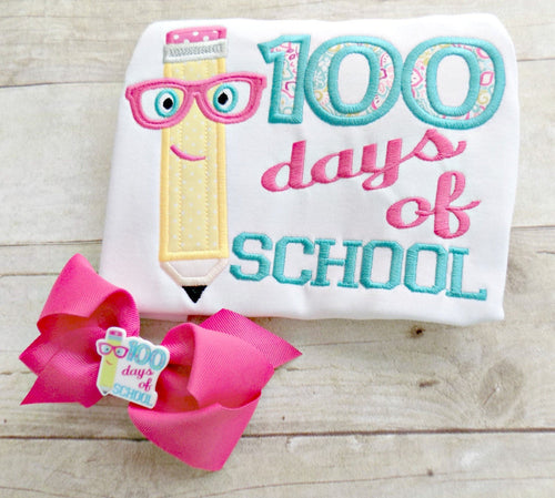 100 Days of School for Girls Tshirt, Toddlers