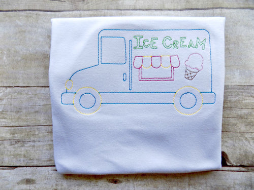 Childrens Ice Cream Truck shirt, Sketch Ice Cream Truck Design
