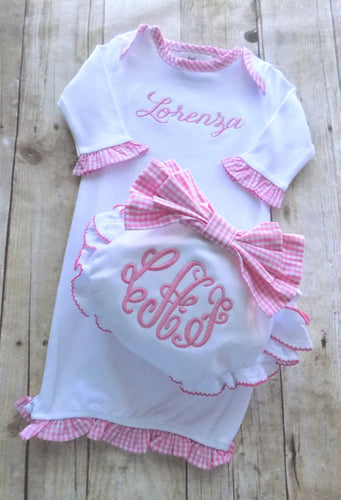 Coming Home Gown, Bow Monogrammed Bloomers