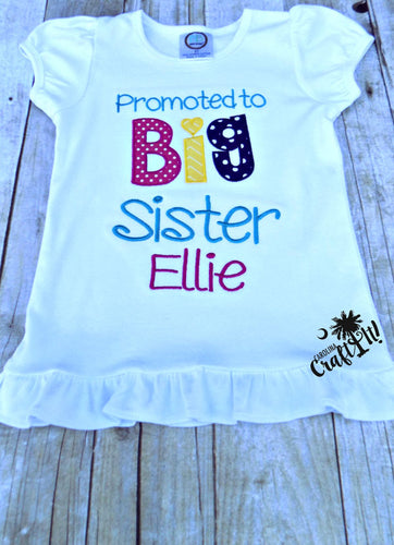 Girls Big Sister Shirt, Big Sister Announcement Shirt